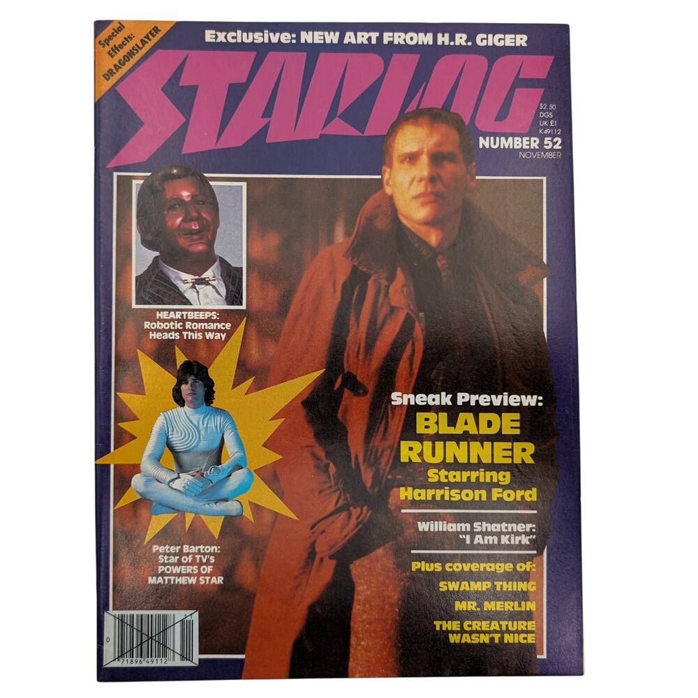 STARLOG Magazine 52 November 1981 Blade Runner Harrison Ford H.R. Giger Sci-Fi